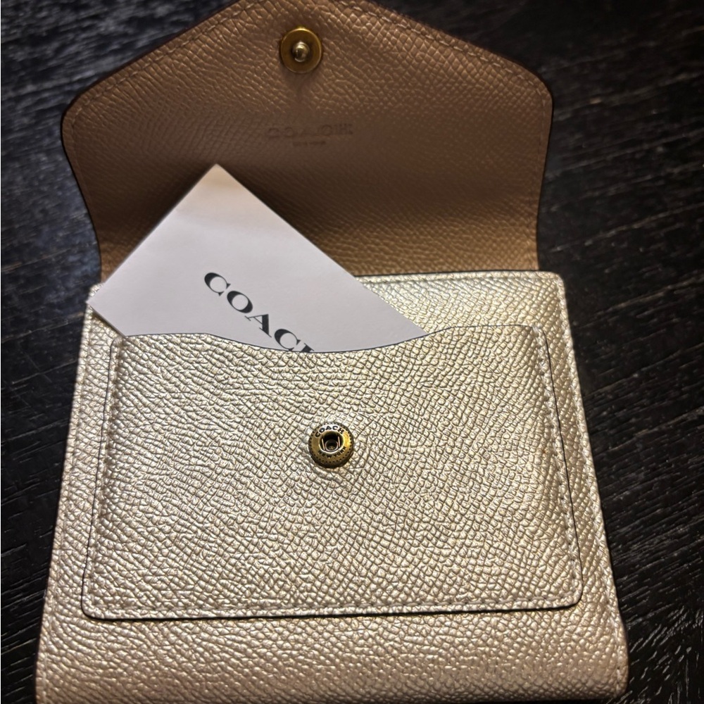 Coach Metallic Gold Women's Wallet - Picture 3 of 5